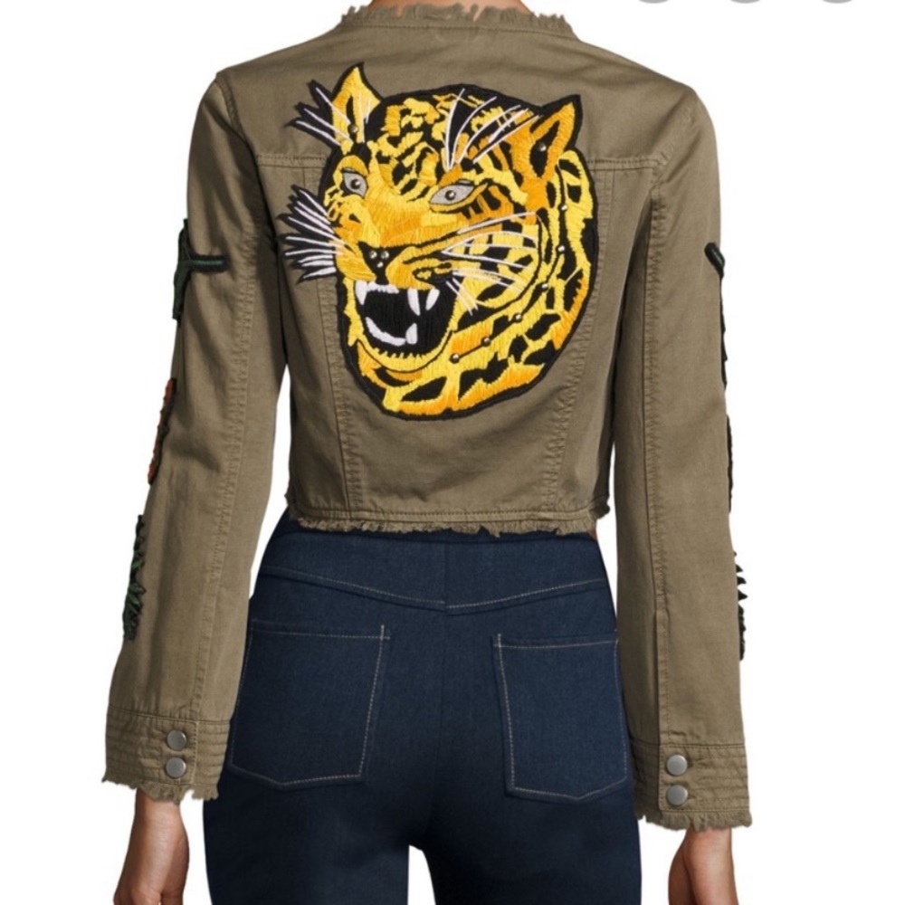 Cinq a sept tiger cropped jacket